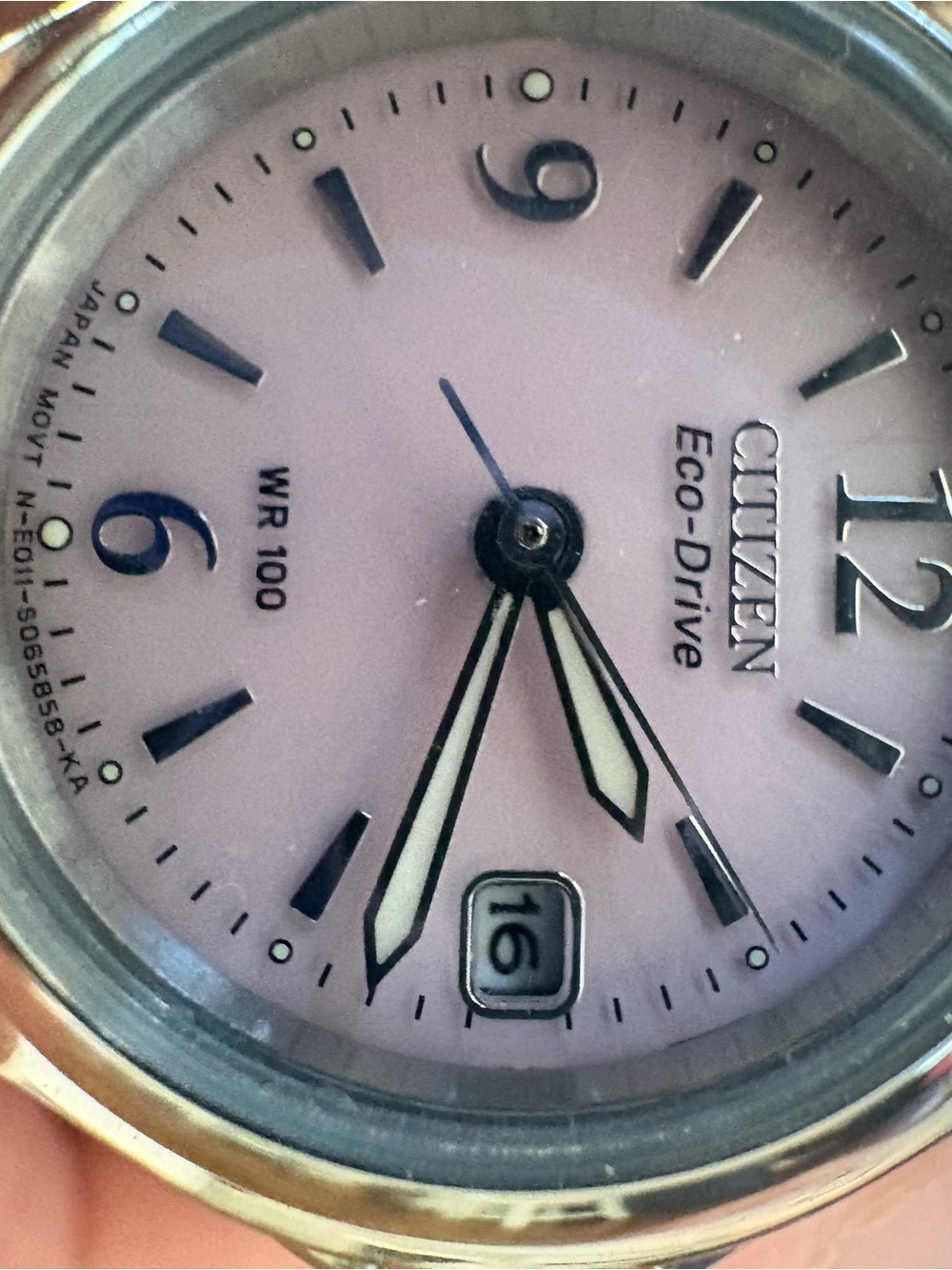 Citizen Eco-Drive Round Silver Watch Case in Rose Pink face - Picture 4 of 6